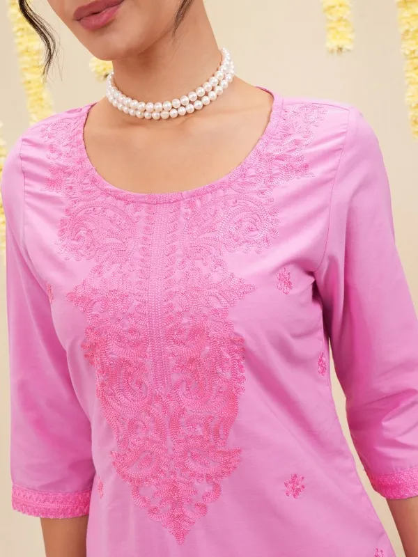 Embroidered A-Line Kurta