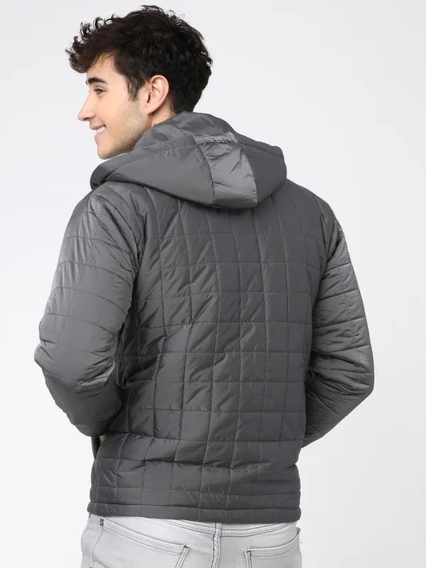 Highlander Men Silver Solid Puffer Jacket