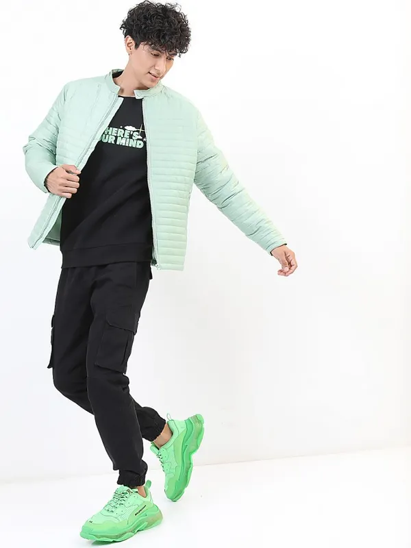 Highlander Men Green Solid Puffer Jacket