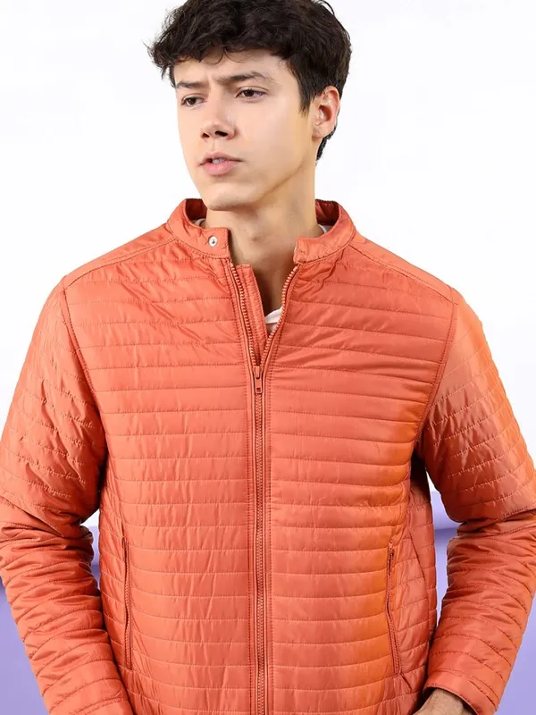 Highlander Men Rust Solid Puffer Jacket