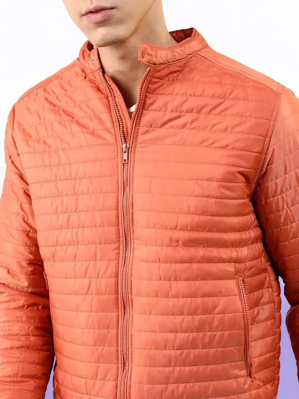 Highlander Men Rust Solid Puffer Jacket