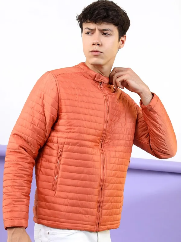 Highlander Men Rust Solid Puffer Jacket