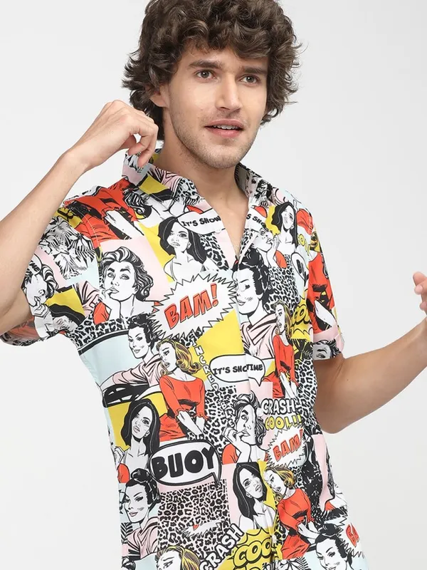 Highlander Men Multi Printed Slim Fit Casual Shirt