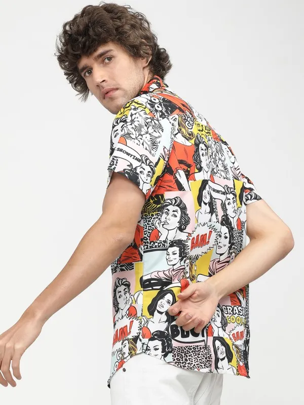 Highlander Men Multi Printed Slim Fit Casual Shirt