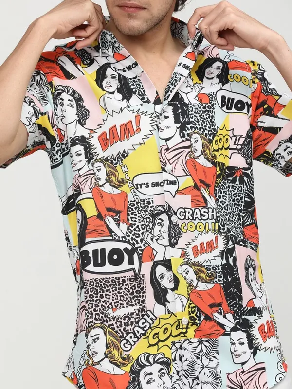 Highlander Men Multi Printed Slim Fit Casual Shirt