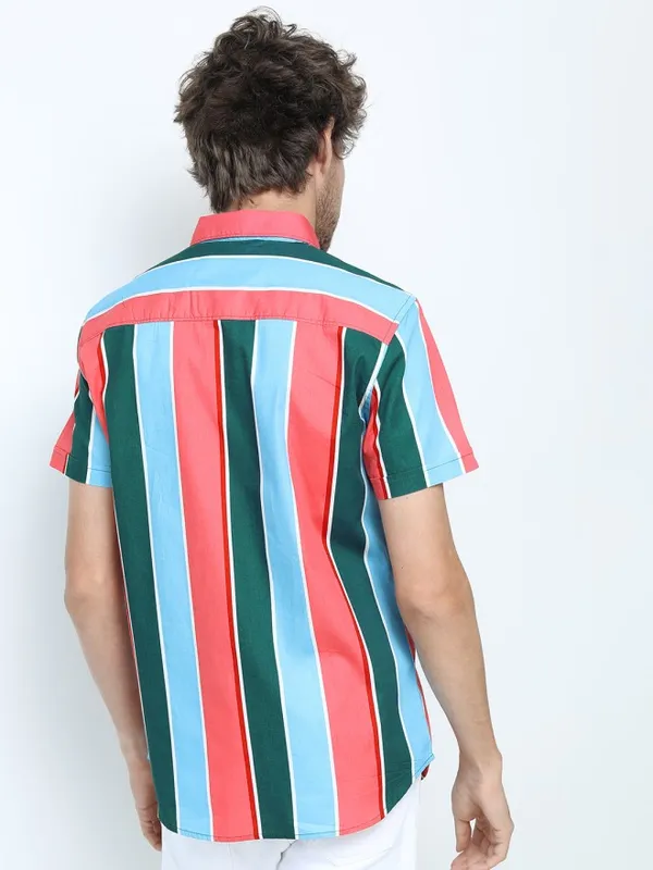 Highlander Men Multi Striped Slim Fit Casual Shirt