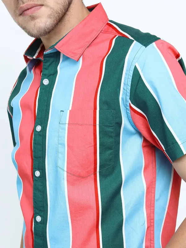 Highlander Men Multi Striped Slim Fit Casual Shirt