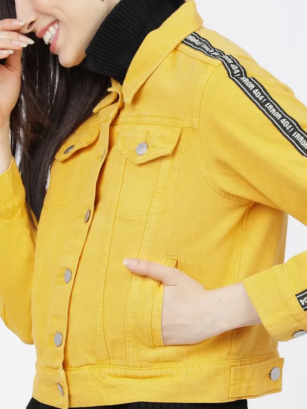 Tokyo Talkies Women Yellow Open Front Jacket