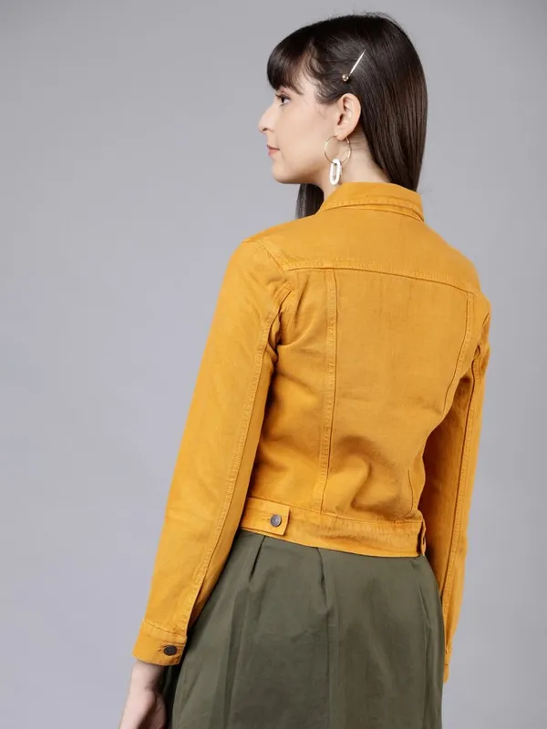 Tokyo Talkies Women Mustard Denim Jacket