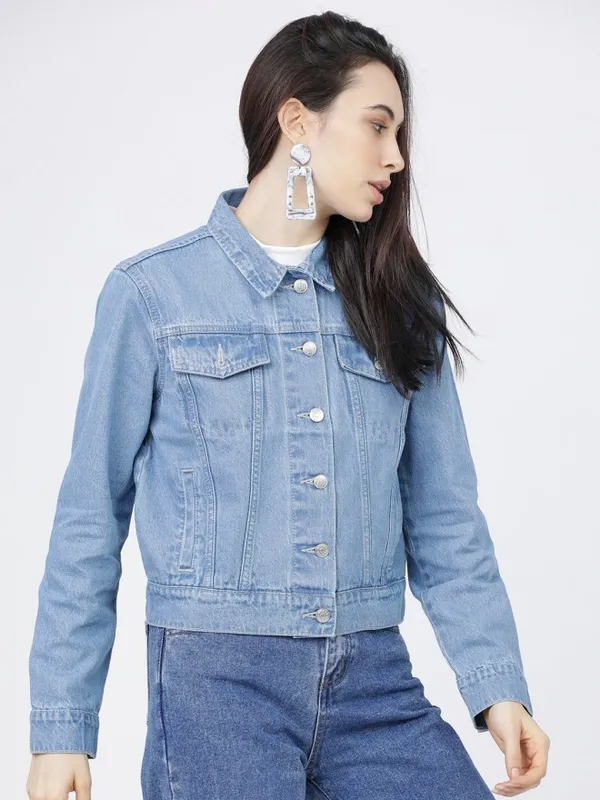 Tokyo Talkies Women Blue Denim Jacket