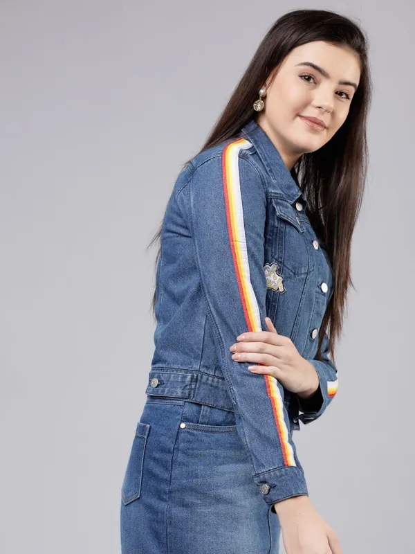 Tokyo Talkies Women Blue Denim Jacket