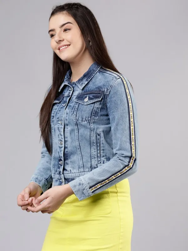 Tokyo Talkies Women Blue Denim Jacket