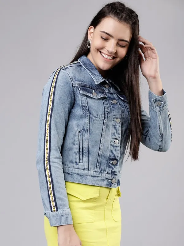 Tokyo Talkies Women Blue Denim Jacket