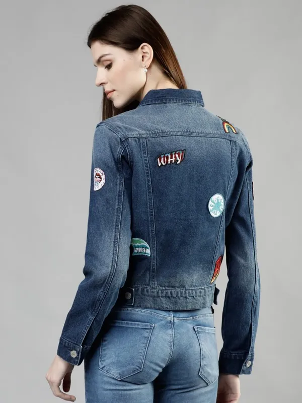 Tokyo Talkies Women Blue Denim Jacket