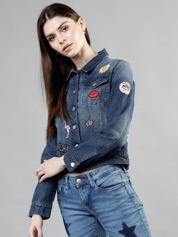 Tokyo Talkies Women Blue Denim Jacket