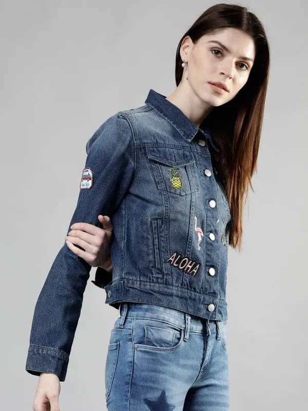 Tokyo Talkies Women Blue Denim Jacket