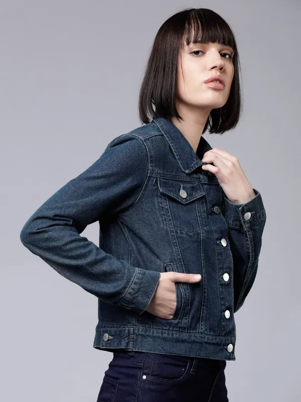 Tokyo Talkies Women Blue Denim Jacket