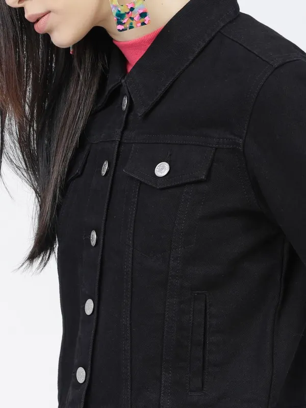 Tokyo Talkies Women Black Denim Jacket