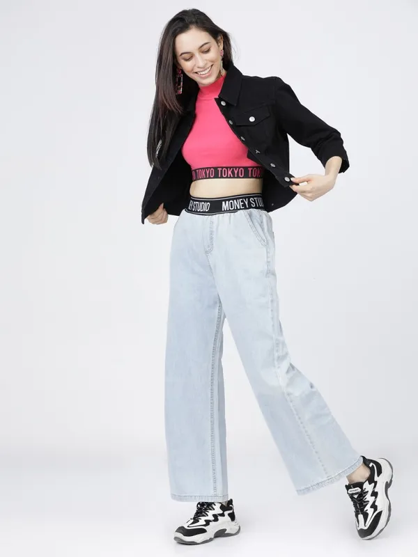 Tokyo Talkies Women Black Denim Jacket