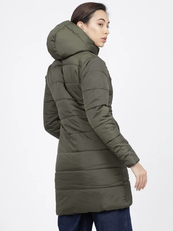 Tokyo Talkies Women Olive Puffer Jacket