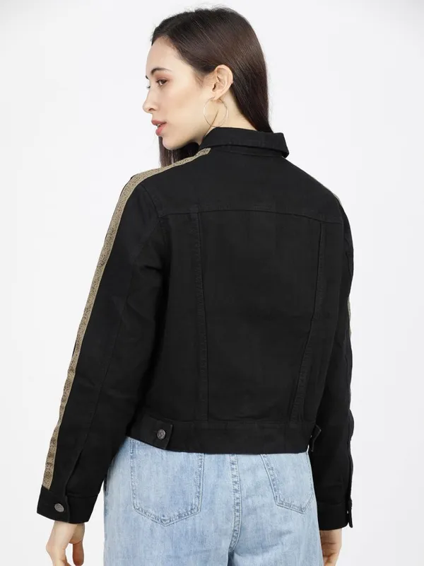 Tokyo Talkies Women Black Denim Jacket