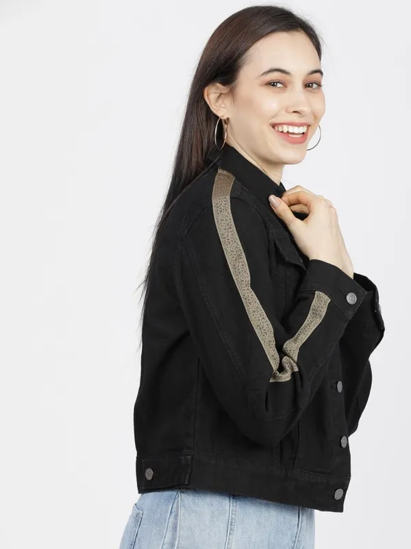 Tokyo Talkies Women Black Denim Jacket