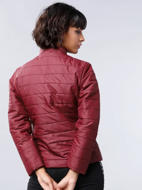 Tokyo Talkies Women Burgundy Puffer Jacket