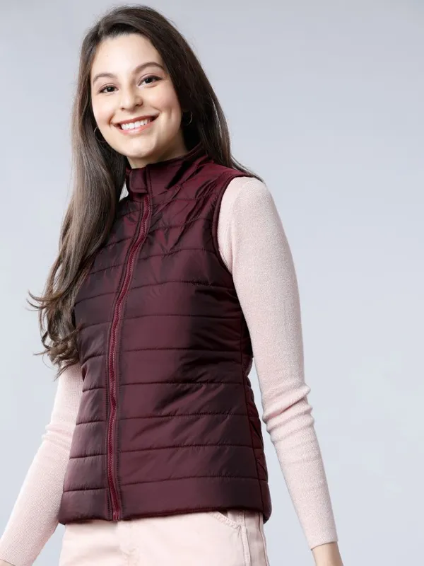 Tokyo Talkies Women Burgundy Puffer Jacket