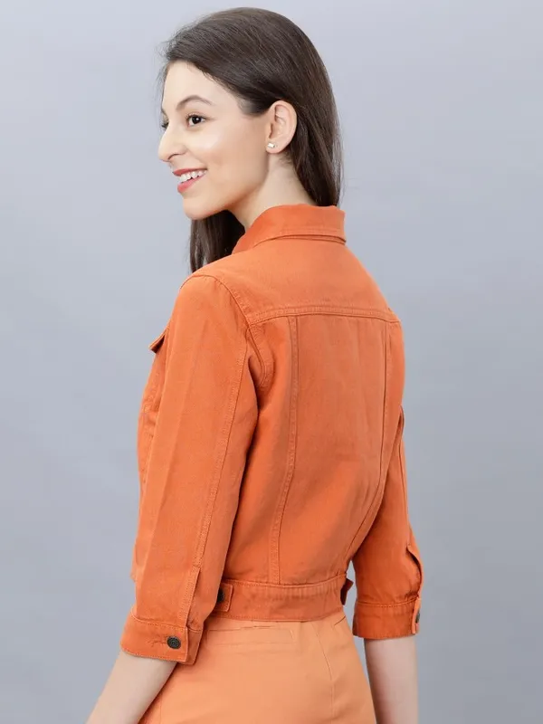 Tokyo Talkies Women Rust Denim Jacket