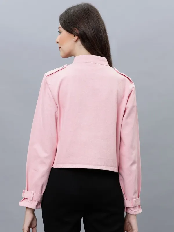 Tokyo Talkies Women Pink Denim Jacket