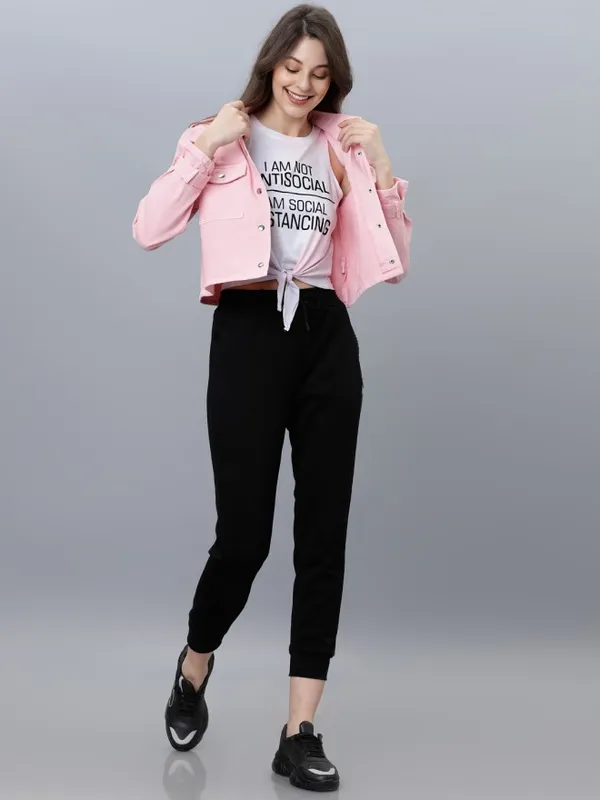 Tokyo Talkies Women Pink Denim Jacket