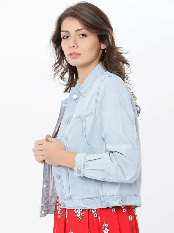 Tokyo Talkies Women Blue Denim Jacket