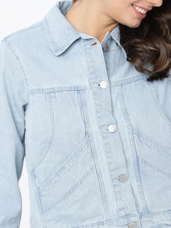 Tokyo Talkies Women Blue Denim Jacket