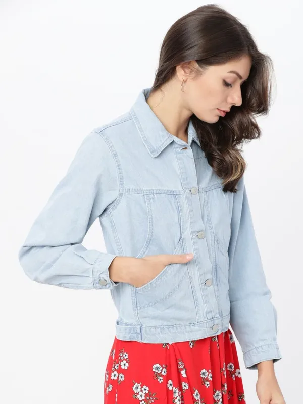 Tokyo Talkies Women Blue Denim Jacket