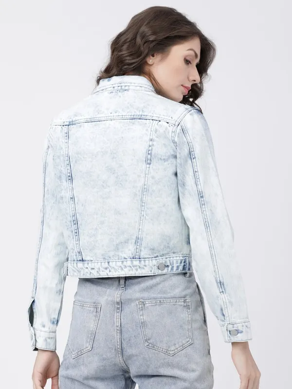 Tokyo Talkies Women Blue Open Front Jacket