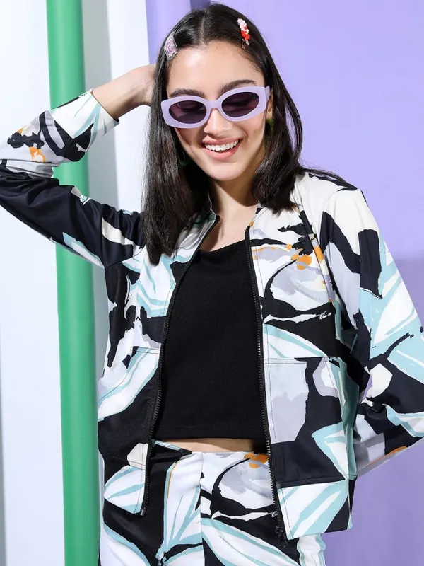 Tokyo Talkies Women Black Open Front Jacket