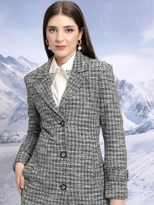 Tokyo Talkies Women Black Open Front Jacket