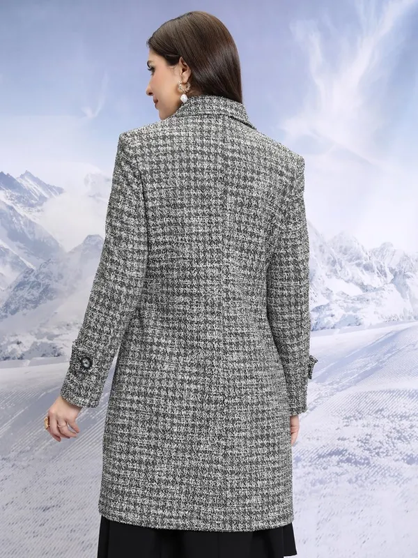 Tokyo Talkies Women Black Open Front Jacket