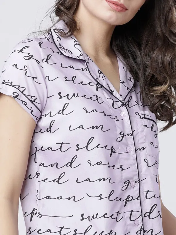 Tokyo Talkies Women Mauve Printed Regular Fit Casual Shirt