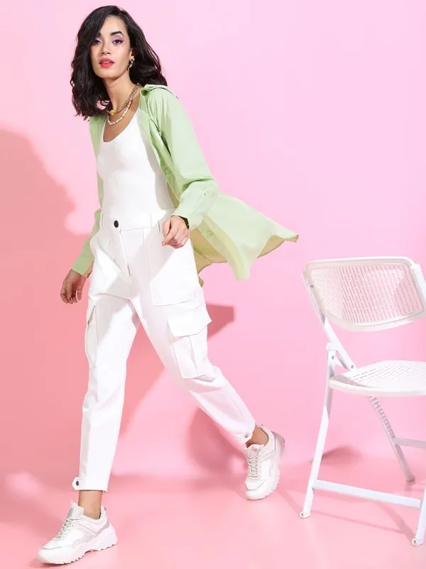 Tokyo Talkies Women Green Printed Regular Fit Casual Shirt