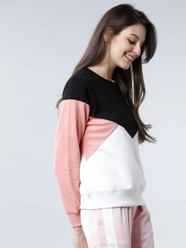 Tokyo Talkies Women Black Solid Pullover Round Neck Sweatshirt