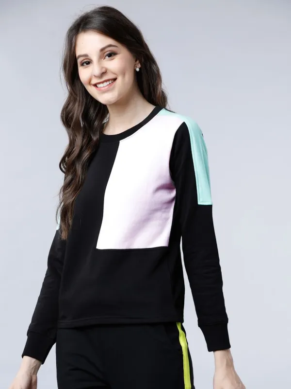 Women Colourblocked Sweatshirt