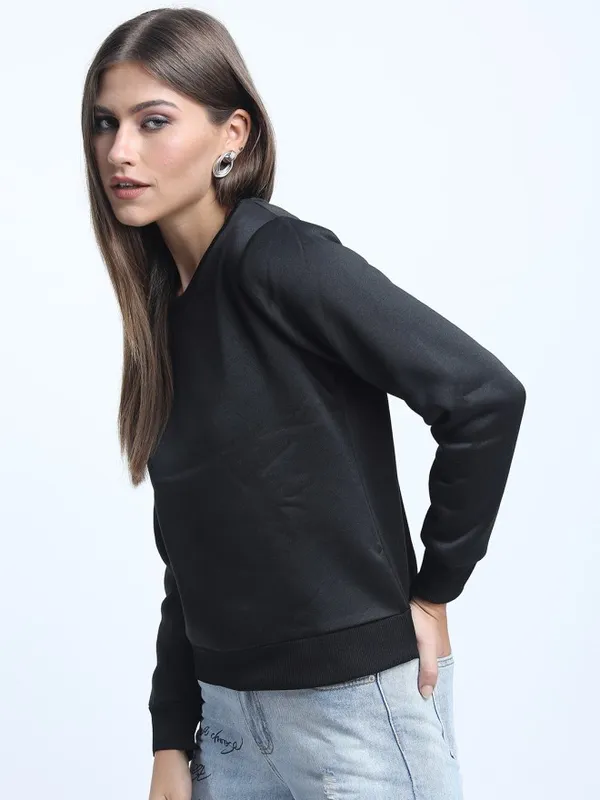 Women Solid Sweatshirt