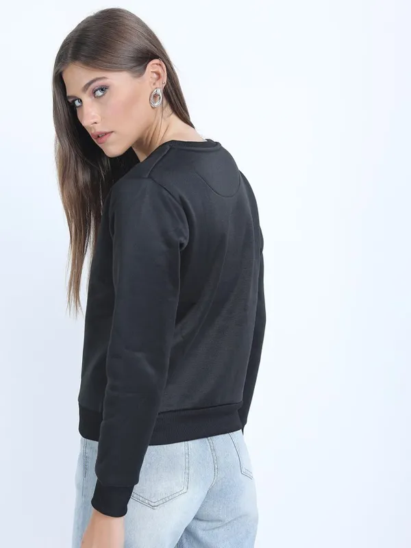 Women Solid Sweatshirt