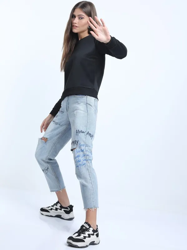 Women Solid Sweatshirt