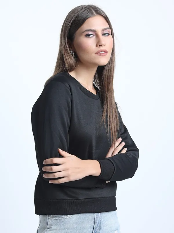 Women Solid Sweatshirt