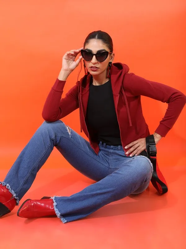 Women Solid Sweatshirt