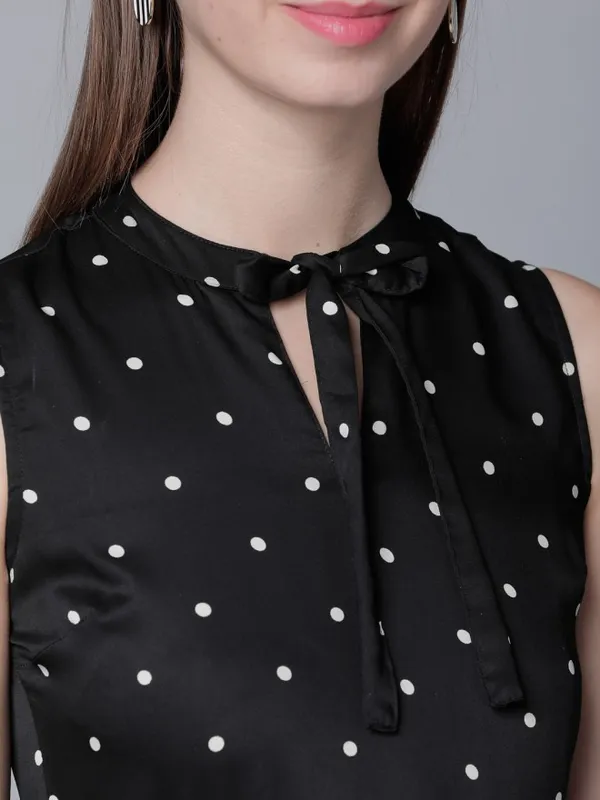 Tokyo Talkies Women Black Printed A-Line Dress