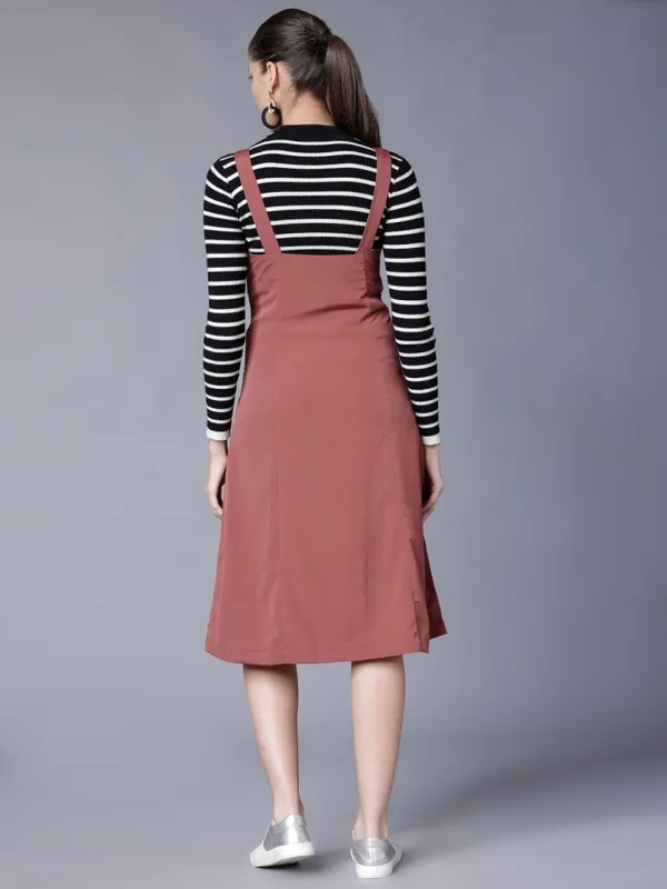 Tokyo Talkies Women Rose Solid Fit and Flare Dress