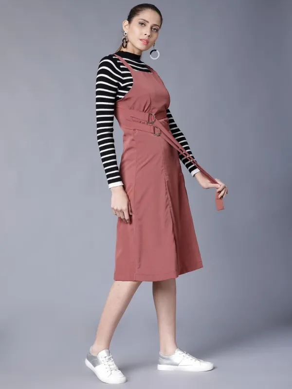 Tokyo Talkies Women Rose Solid Fit and Flare Dress